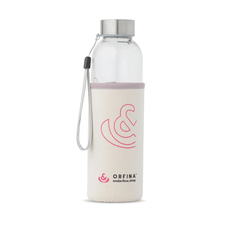 Staklena boca Endorfina.shop bijele boje, 500 ml